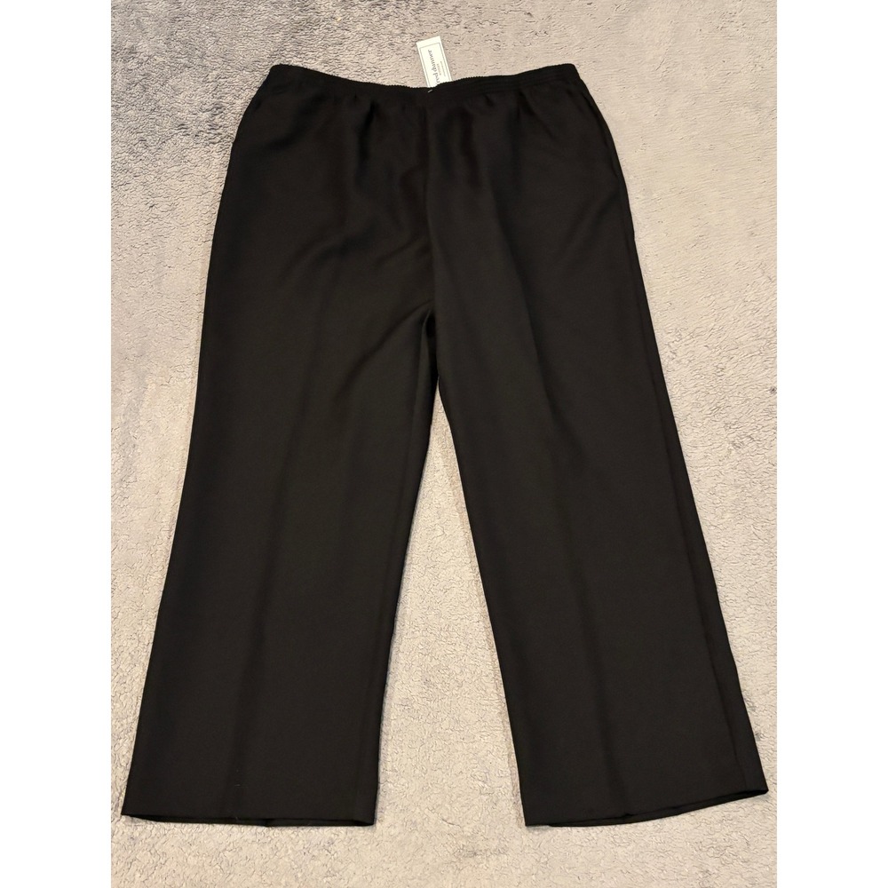 Alfred Dunner Woman Black Pull On Elastic Waist Pants Plus Size 20W Straight Leg